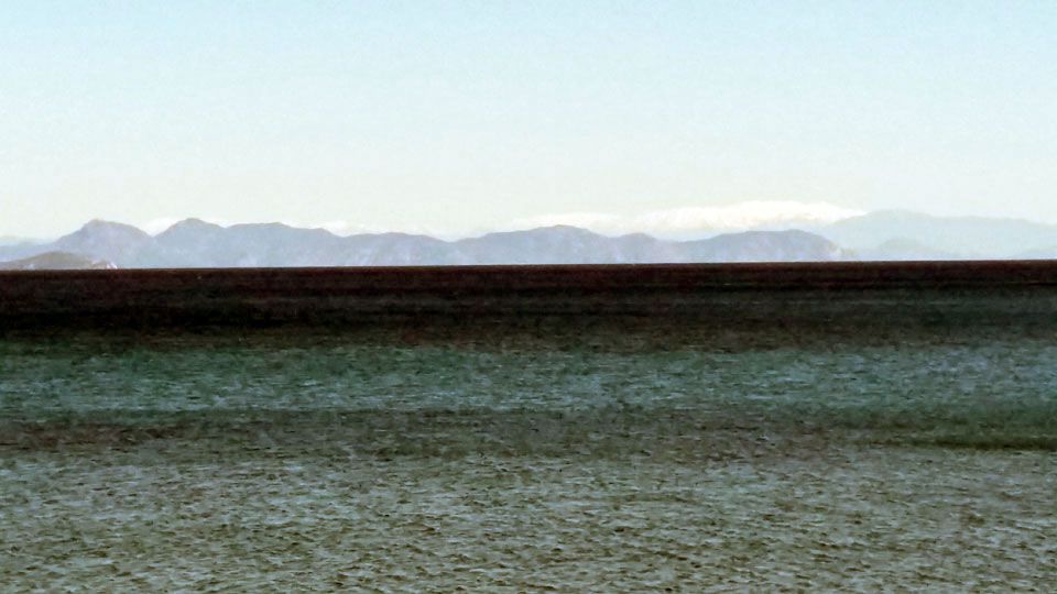 Snow-capped peaks in the distance