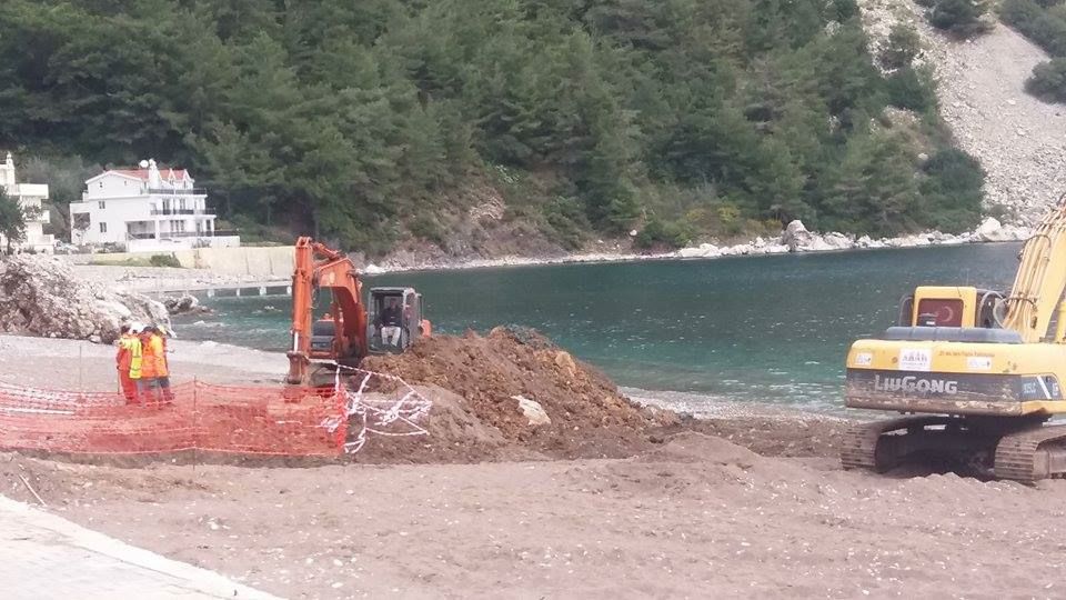 Internet cable laying across the beach