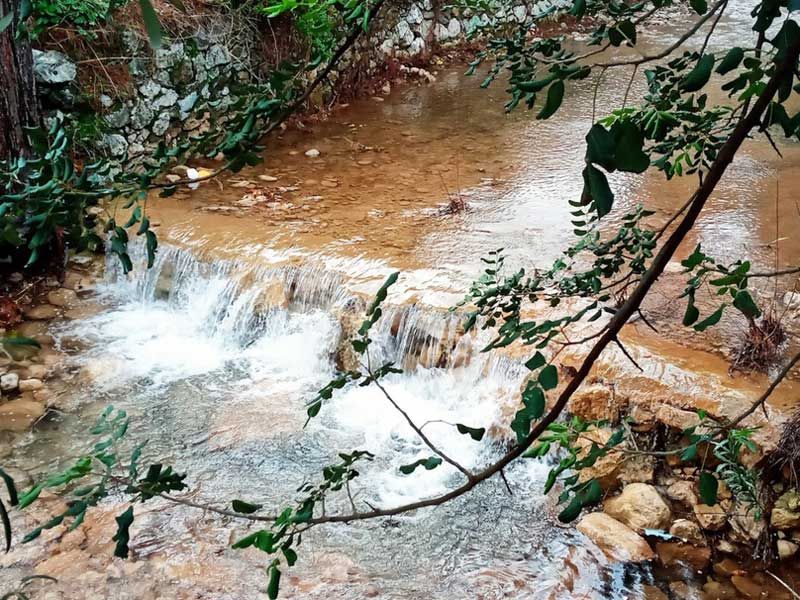 River running through the village